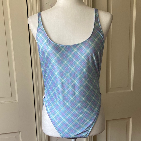 Bathing Suit w Two Button Accent Mid 1980's - Picture 2 of 13